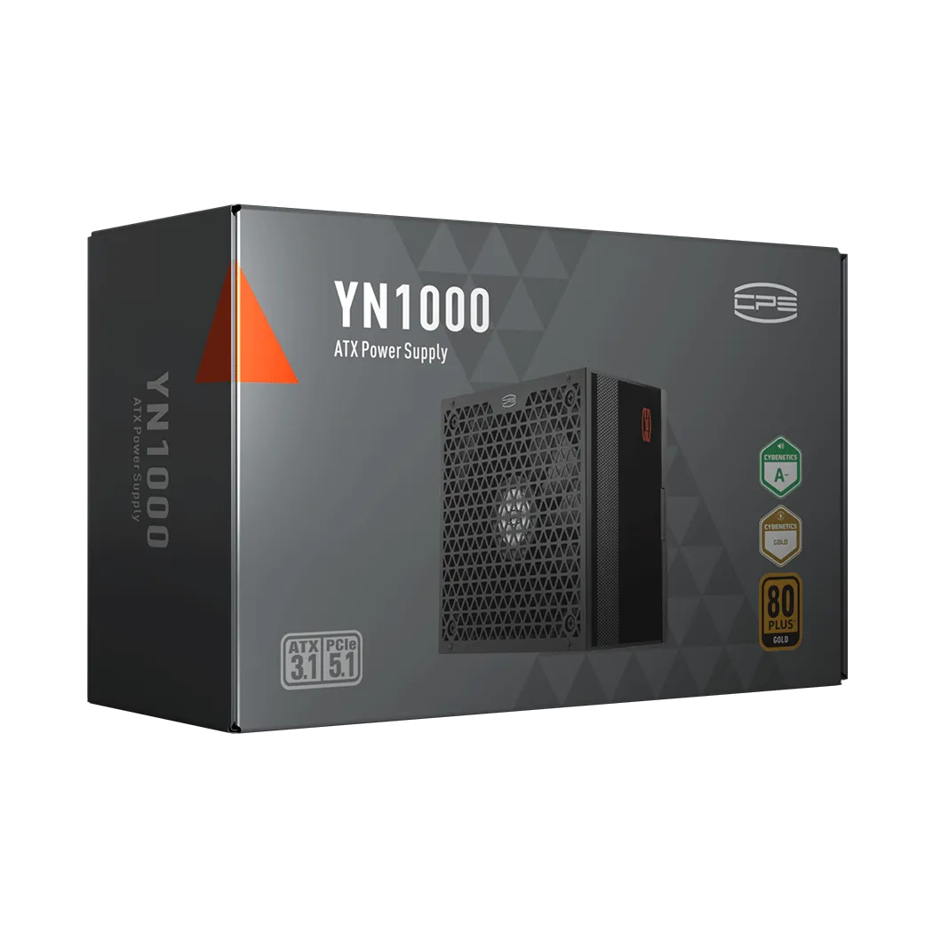 Блок питания PCCooler 1000W, YN1000, Full Modular, 80+ GOLD, 90.5%, Fan 135mm, Черный, P5-YN1000-G1F