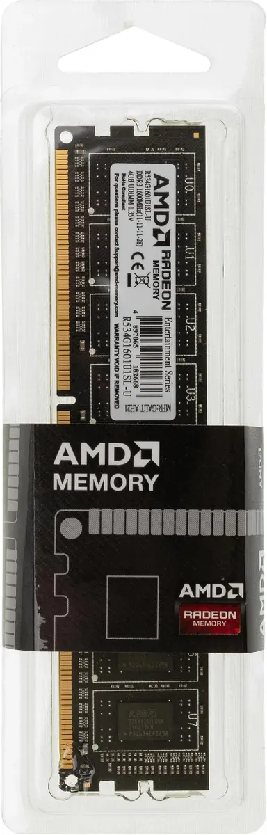 Оперативная память 4Gb DDR3L 1600MHz AMD Radeon R5 Entertainment Series PC3-12800 R534G1601U1SL-U