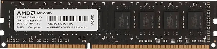 Оперативная память 8Gb DDR3 1333MHz AMD Radeon R3 Value Series CL9 PC3-10600 R338G1339U2S-U