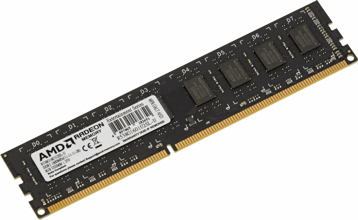 Оперативная память  8Gb DDR3L 1600MHz AMD Radeon R5 Entertainment Series PC3-12800 R538G1601U2SL-U — фото 2