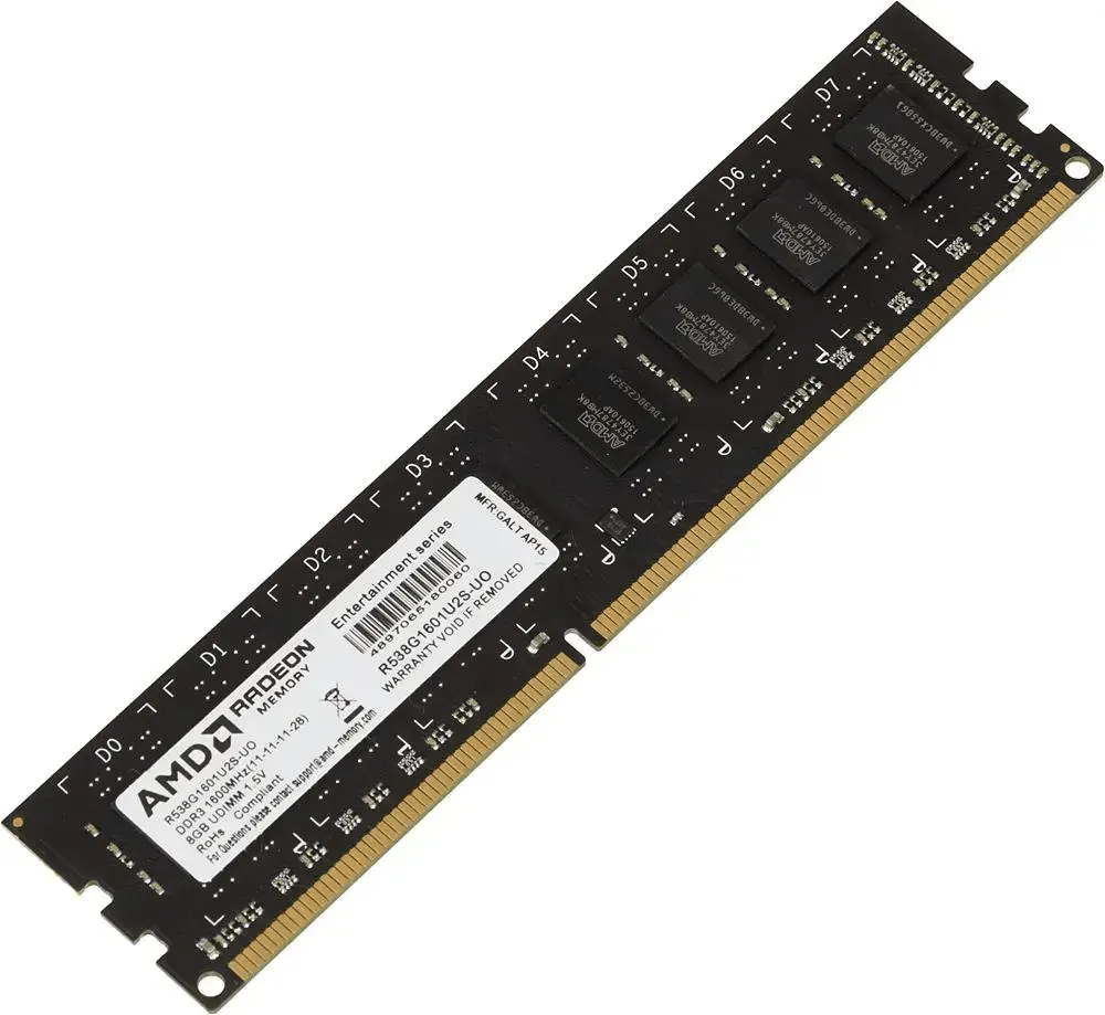 Оперативная память 8Gb DDR3 1600MHz AMD Radeon R5 Entertainment Series PC3-12800 R5S38G1601U2S
