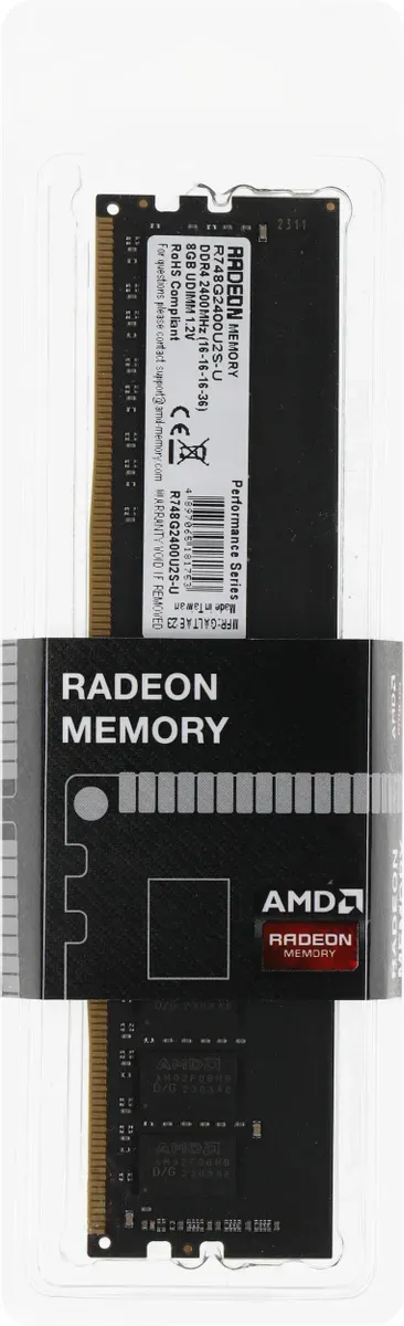 Оперативная память 8GB DDR4 2400MHz AMD Radeon R7 Performance Series R748G2400U2S-U Retail Pack