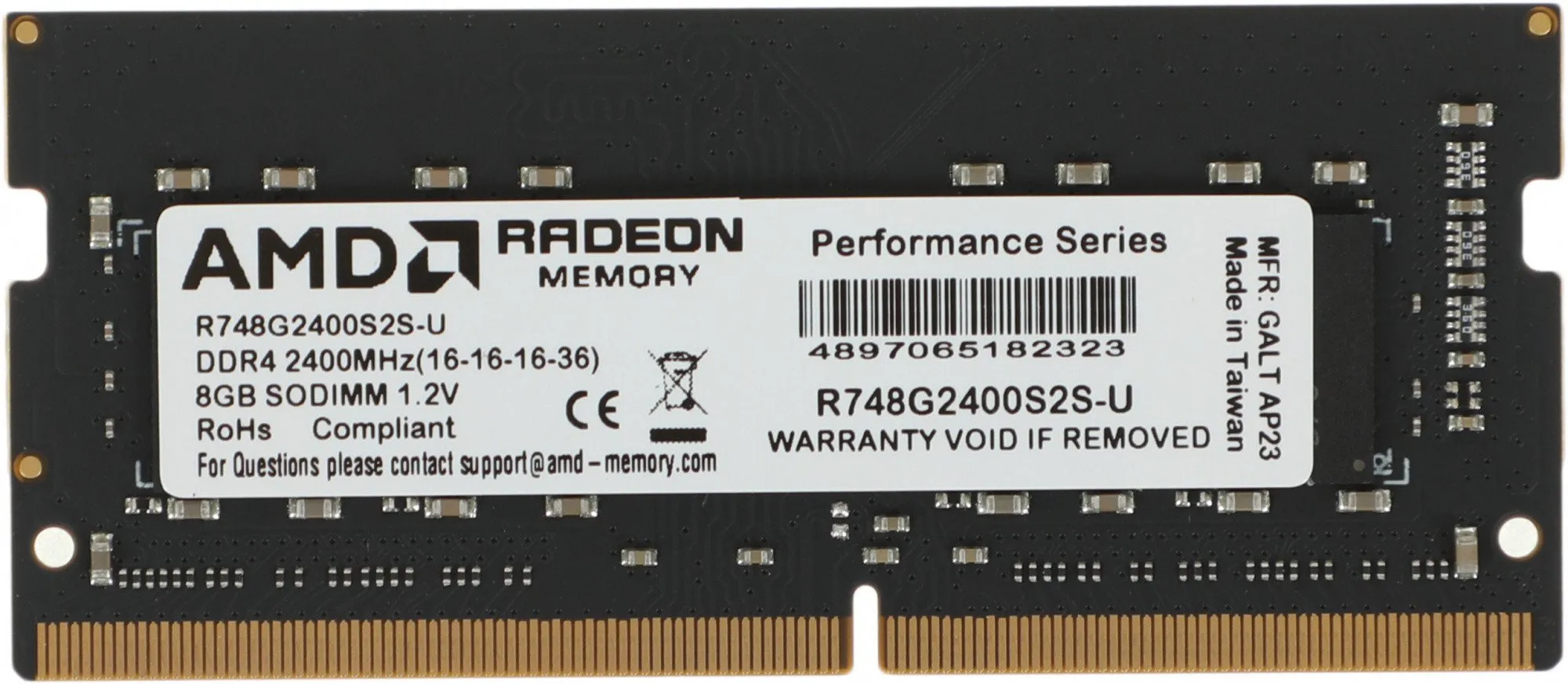 Оперативная память для ноутбука  8Gb DDR4 2400MHz AMD Radeon R7 Series R748G2400S2S-U Retail — фото 1