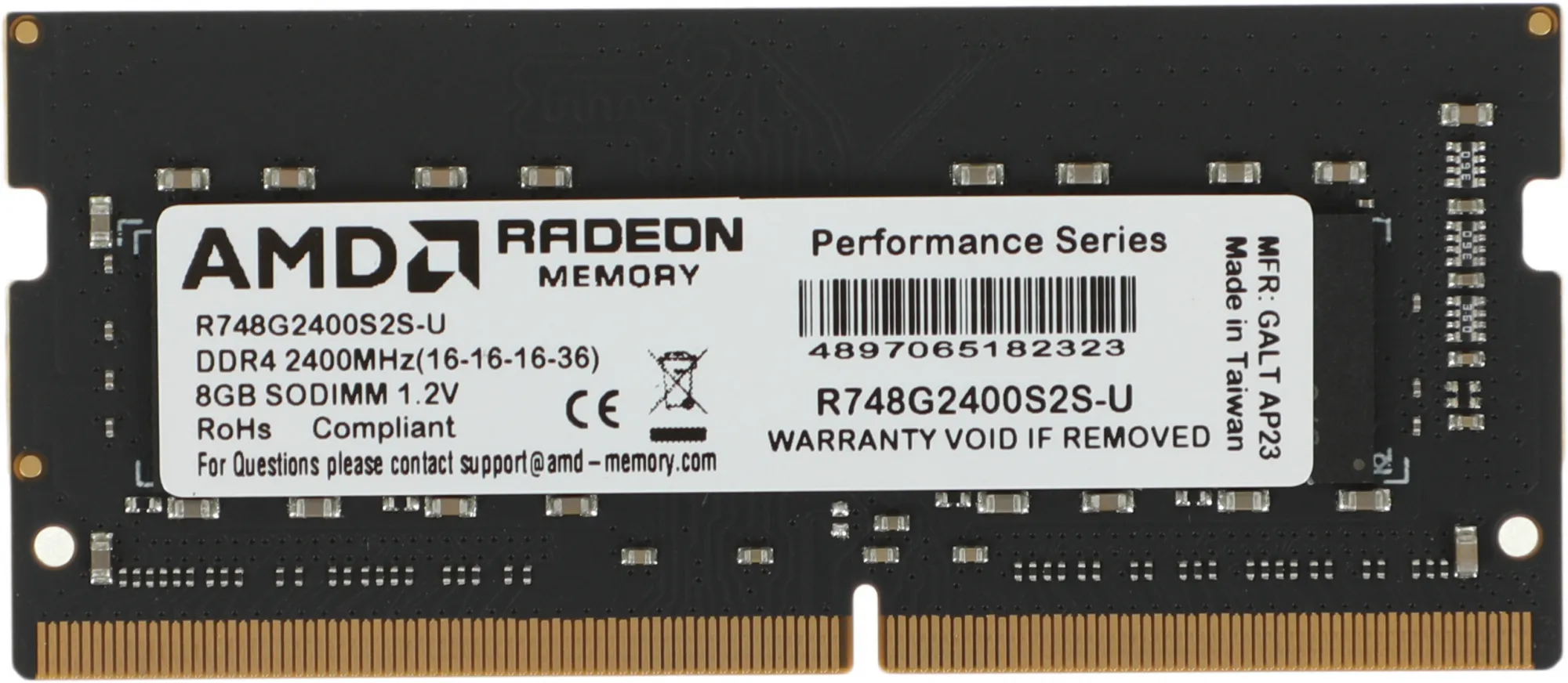 Оперативная память для ноутбука 8Gb DDR4 2400MHz AMD Radeon R7 Series R748G2400S2S-U Retail