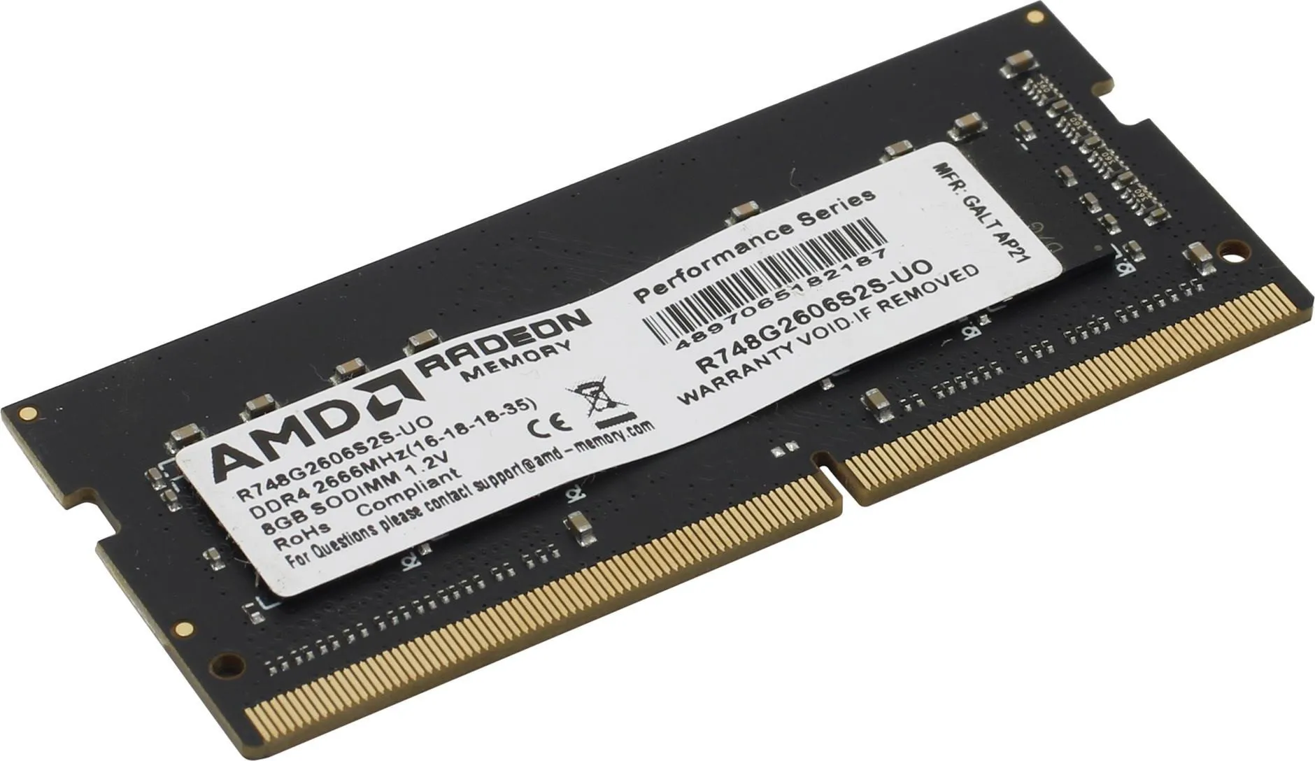 Оперативная память для ноутбука 8Gb DDR4 2666MHz AMD Radeon R7 Series R748G2606S2S-U Retail
