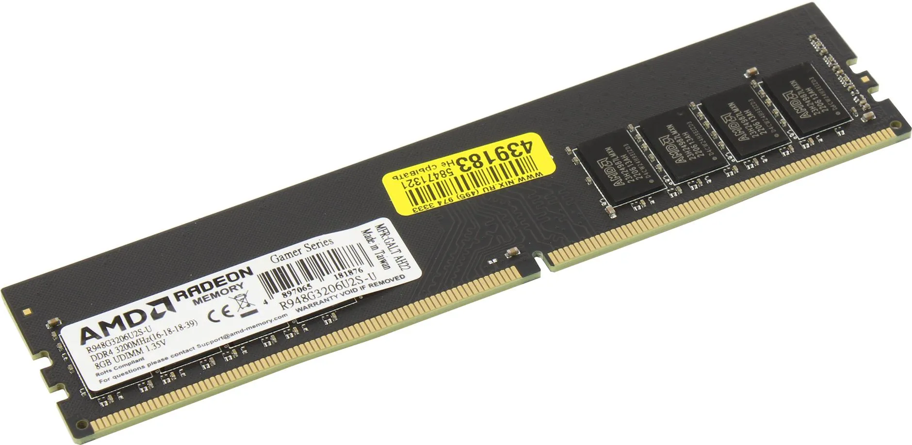 Оперативная память  8GB DDR4 3200MHz AMD Radeon R9 Gamer Series R948G3206U2S-U Retail Pack