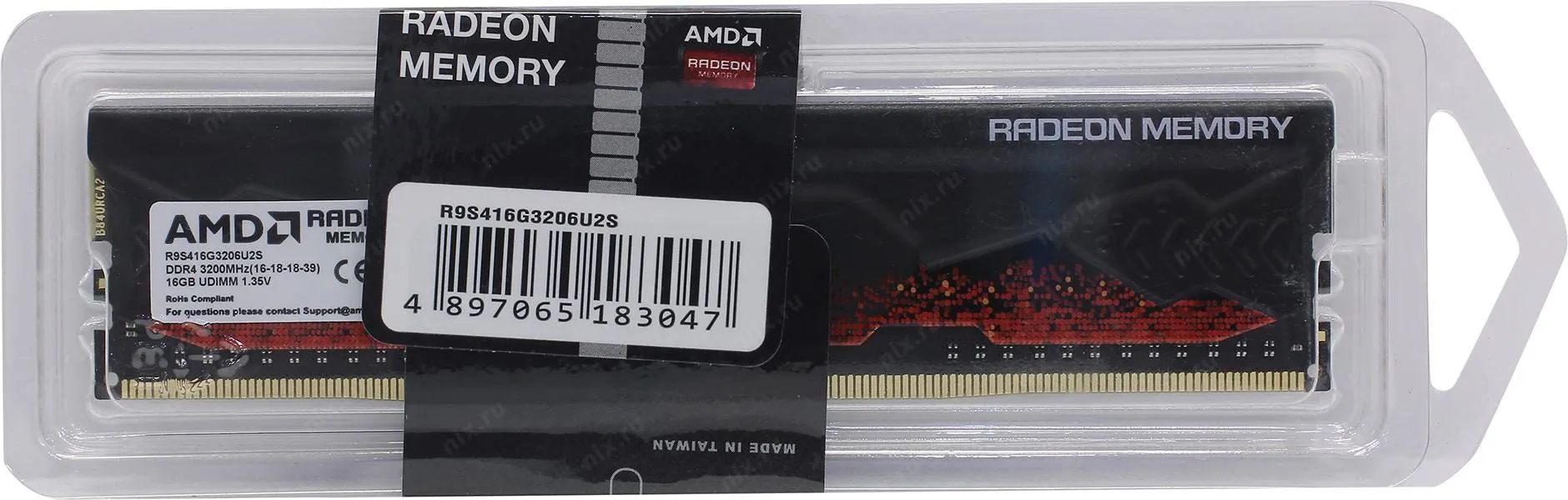 Оперативная память 16GB DDR4 3200MHz AMD Radeon R9 GSB Gaming Memory Heat Shield RTL R9S416G3206U2S