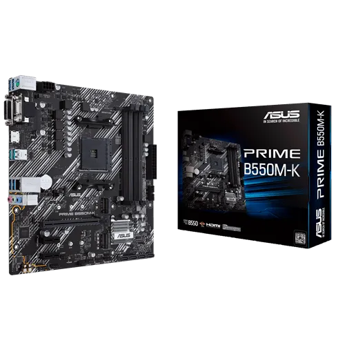 Материнская плата ASUS PRIME B550M-K AM4 4xDDR4 4xSATA3 RAID 2xM.2 DVI-D D-Sub HDMI mATX