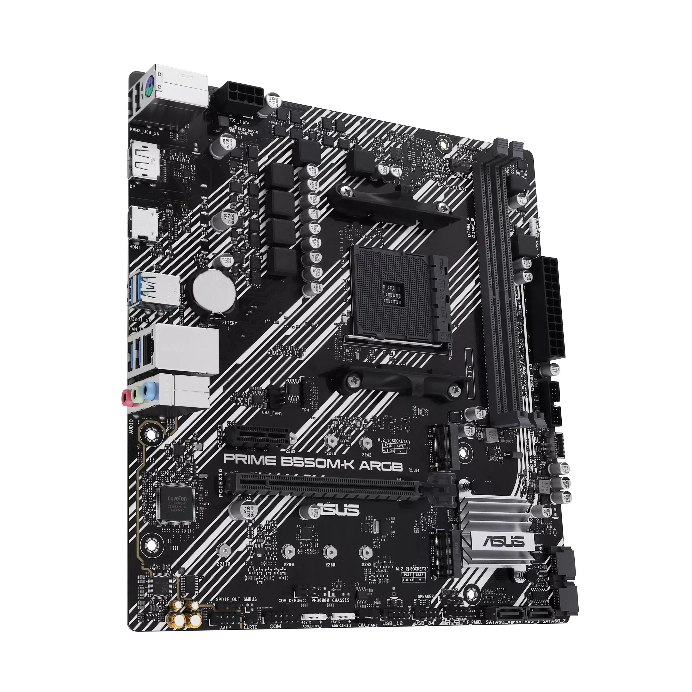 Материнская плата ASUS PRIME B550M-K ARGB AM4 2xDDR4 4xSATA3 2xM.2 1xHDMI 1xDP Type-C Коннектор mATX — фото 5