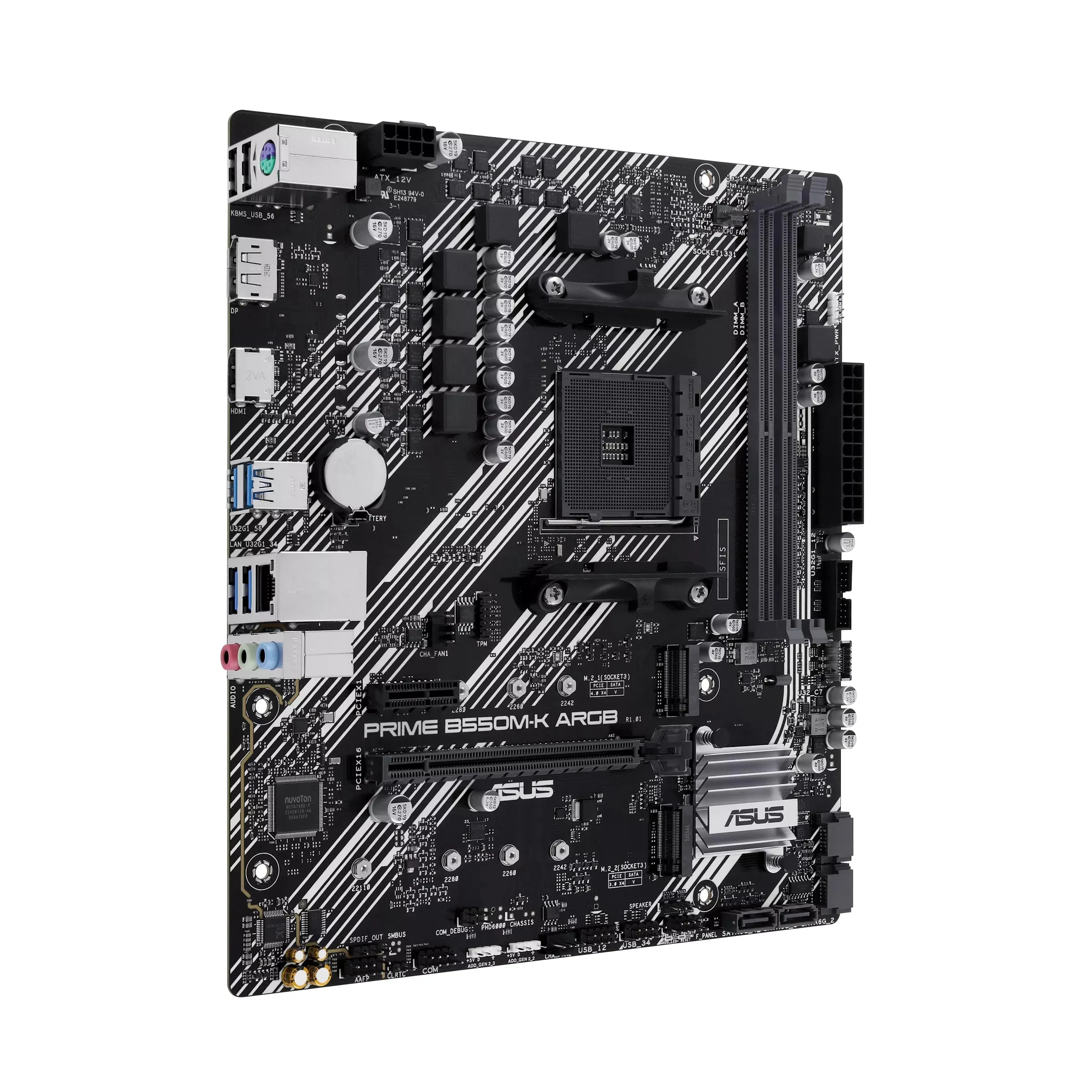 Материнская плата ASUS PRIME B550M-K ARGB AM4 2xDDR4 4xSATA3 2xM.2 1xHDMI 1xDP Type-C Коннектор mATX — фото 6