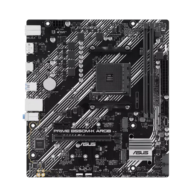 Материнская плата ASUS PRIME B550M-K ARGB AM4 2xDDR4 4xSATA3 2xM.2 1xHDMI 1xDP Type-C Коннектор mATX