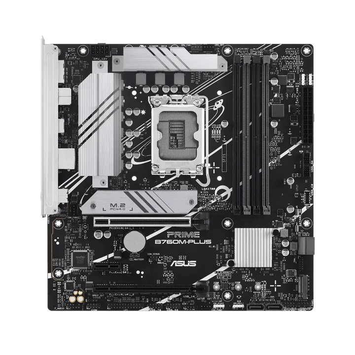 Материнская плата ASUS PRIME B760M-PLUS, LGA1700 4xDDR5 4xSATA3 2xM.2 RAID HDMI DP mATX