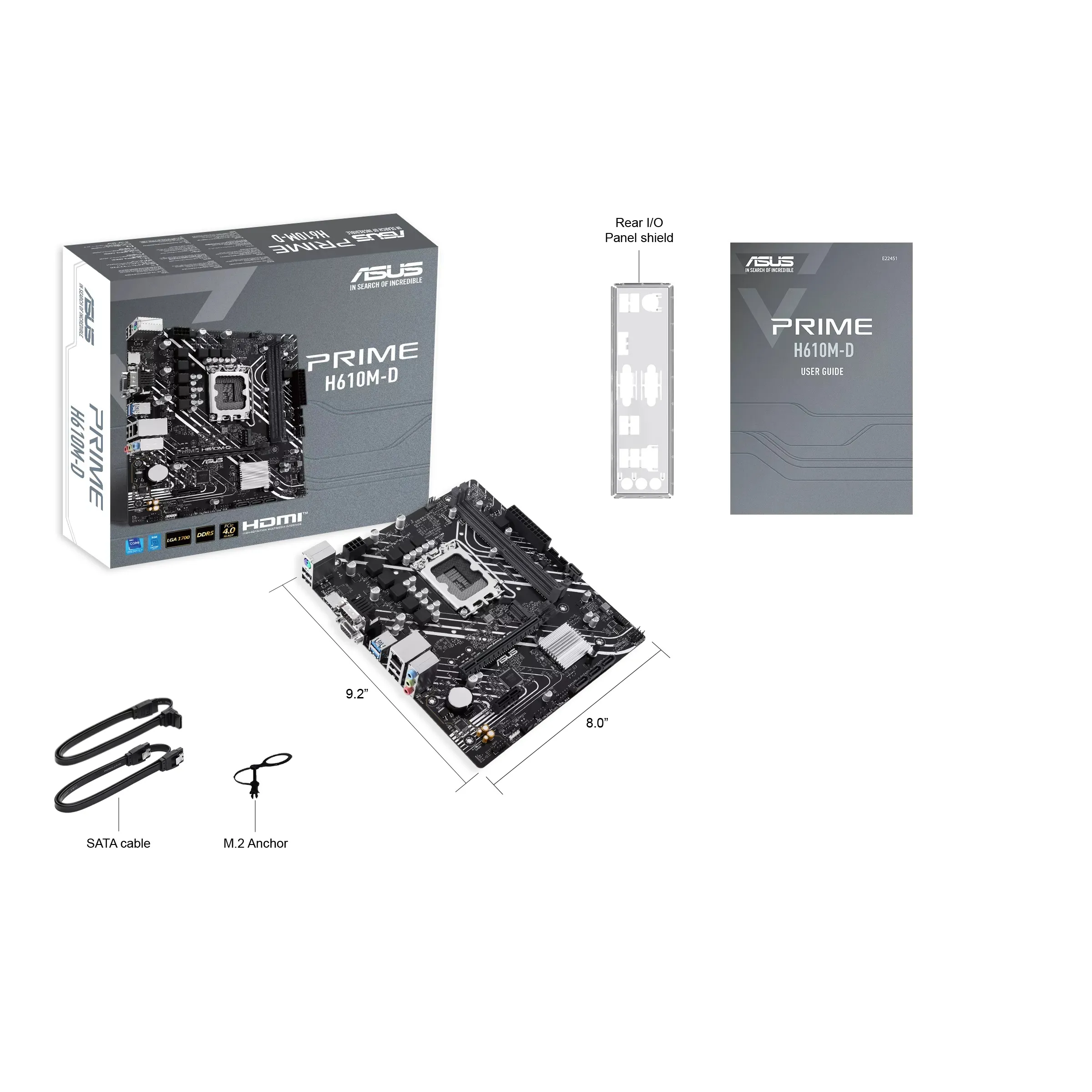 Материнская плата ASUS PRIME  H610M-D, LGA1700 2xDDR5 4xSATA3 M.2 1xVGA 1xHDMI 1xCOM mATX — фото 7