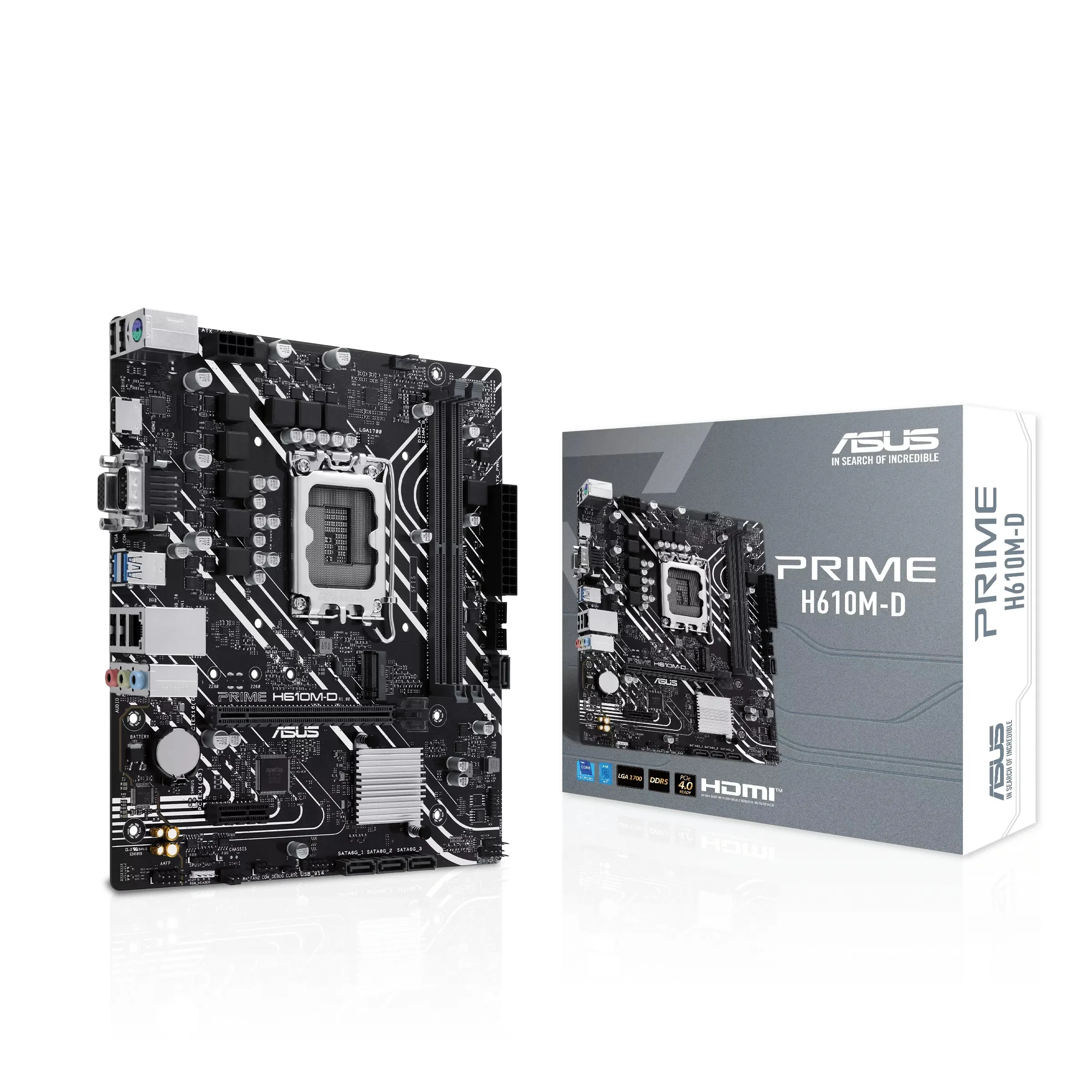 Материнская плата ASUS PRIME  H610M-D, LGA1700 2xDDR5 4xSATA3 M.2 1xVGA 1xHDMI 1xCOM mATX — фото 6