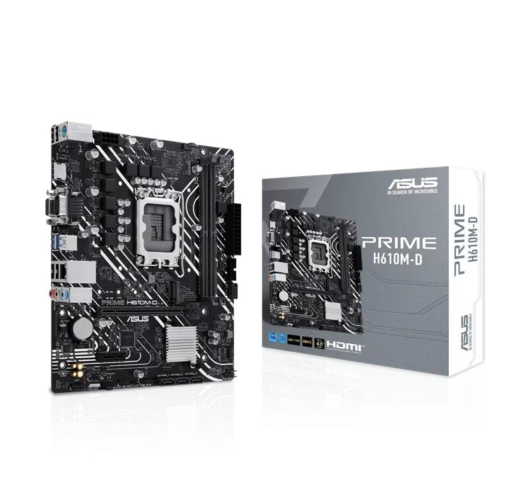 Материнская плата ASUS PRIME H610M-D, LGA1700 2xDDR5 4xSATA3 M.2 1xVGA 1xHDMI 1xCOM mATX
