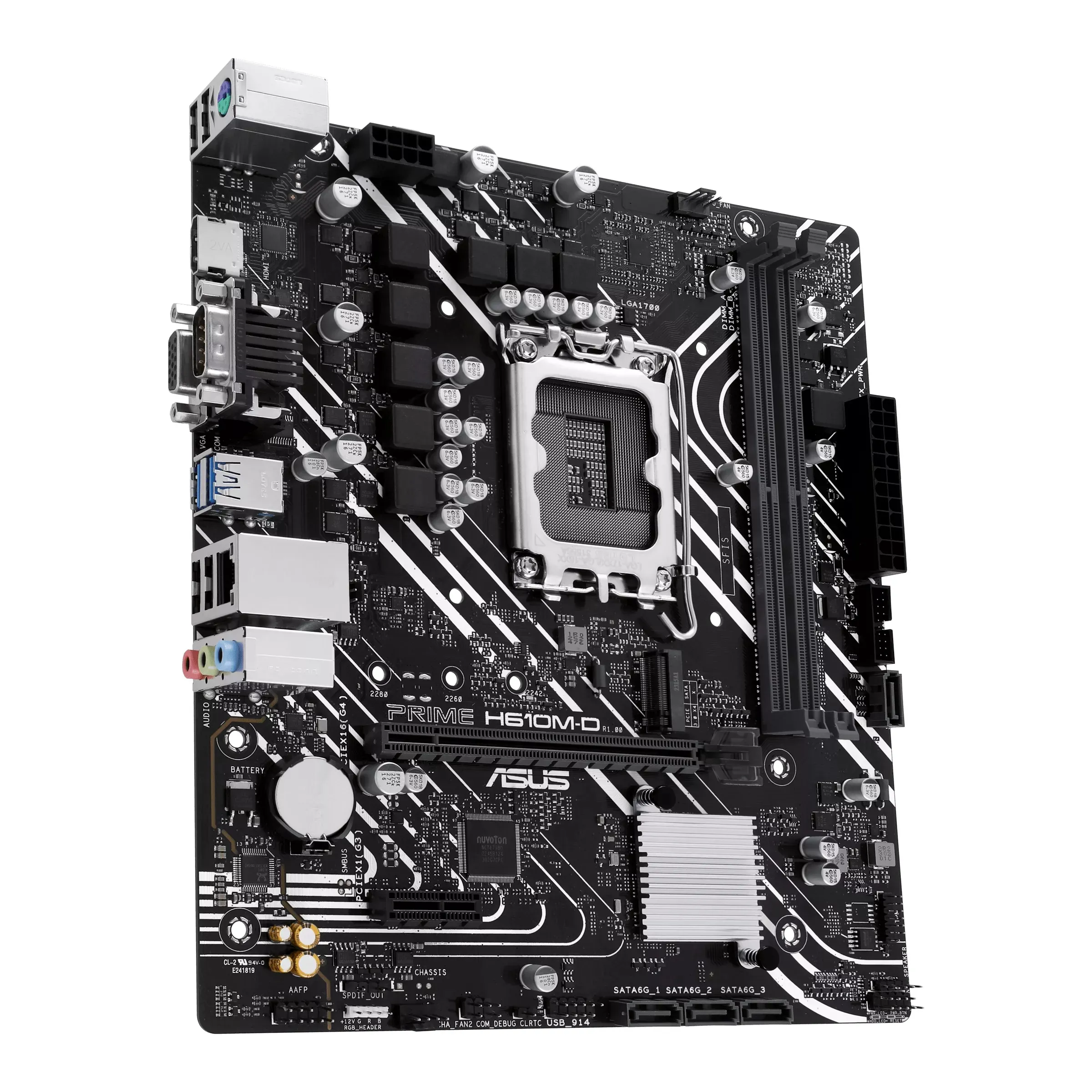 Материнская плата ASUS PRIME  H610M-D, LGA1700 2xDDR5 4xSATA3 M.2 1xVGA 1xHDMI 1xCOM mATX — фото 3