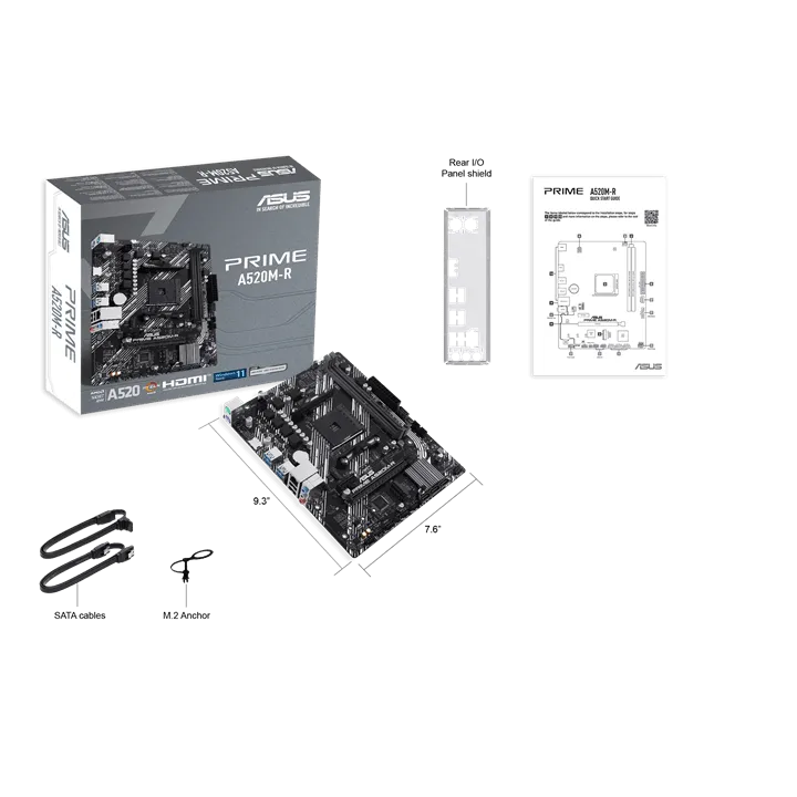 Материнская плата ASUS PRIME A520M-R AMD A520 AM4 2xDDR4 4xSATA3 RAID M.2 HDMI mATX — фото 6