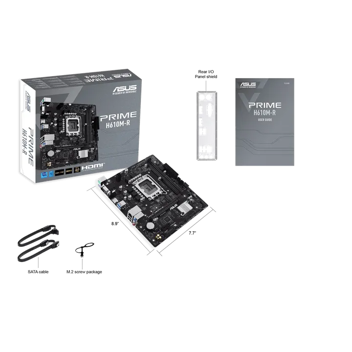 Материнская плата ASUS PRIME  H610M-R-SI, LGA1700 2xDDR5 4xSATA3 M.2 1xVGA 1xHDMI 1xDP mATX — фото 6