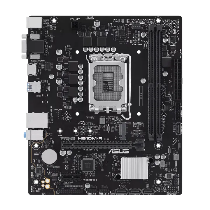 Материнская плата ASUS PRIME  H610M-R-SI, LGA1700 2xDDR5 4xSATA3 M.2 1xVGA 1xHDMI 1xDP mATX — фото 1