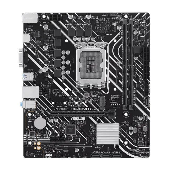 ASUS MB Intel Socket LGA1700 H610 Chipset 2 x DIMM DDR5 1 x VGA port 1 x HDMI M.2 slot 4 x SATA micro-ATX Form Factor — фото 2