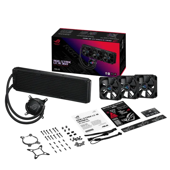 Водяное охлаждение CPU Asus ROG STRIX LC III 360 120mm Liquid CPU Cooler, 3 x12cm PWM Fan — фото 6