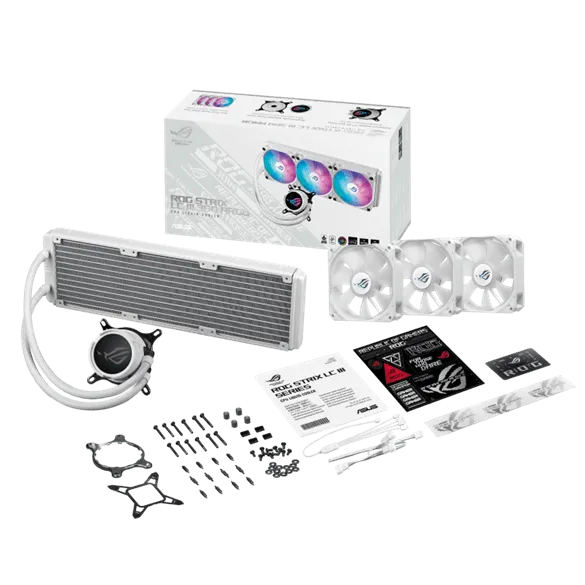 Водяное охлаждение CPU Asus ROG STRIX LC III 360 ARGB 120mm Liquid CPU Cooler, 3 x12cm, ARGB, White — фото 6