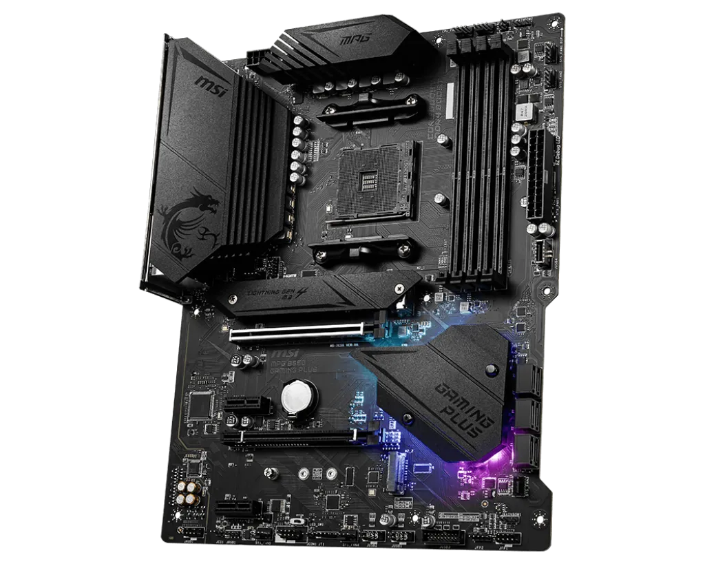 Материнская плата MSI MPG B550 GAMING PLUS AM4 4xDDR4 6xSATA3 RAID 2xM.2 HDMI DP ATX — фото 3