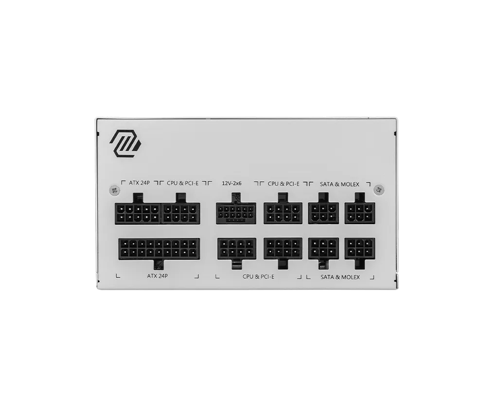 Блок питания MSI  850W, MAG A850GL PCIE5 WHITE, Full Modular, ATX, 80+ GOLD, >90%, Fan 120mm, Белый — фото 4