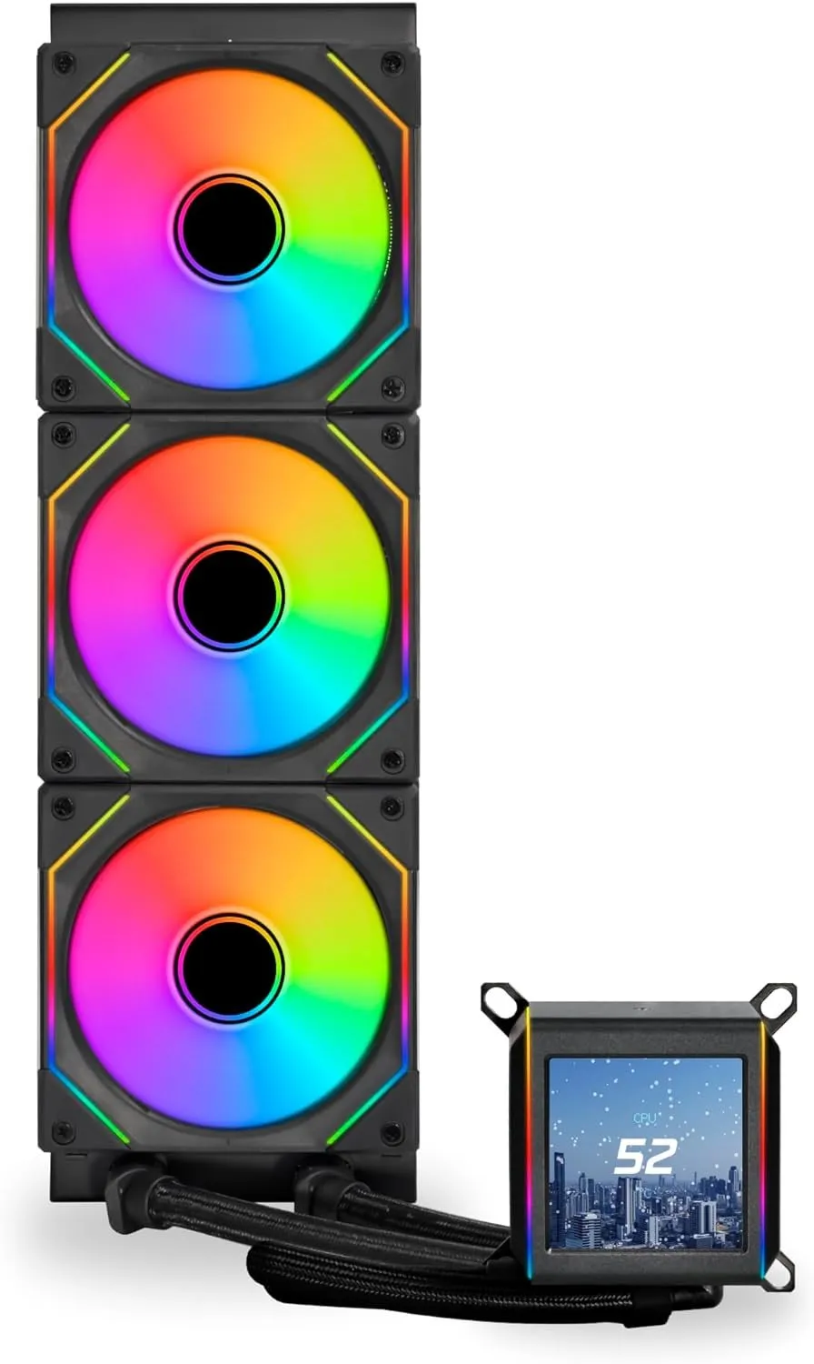 Водяное охлаждение для CPU Lian Li GA II LCD SL-INF 360 ARGB 3x120mm Black G89.GA2ALCD36INB.00 — фото 2