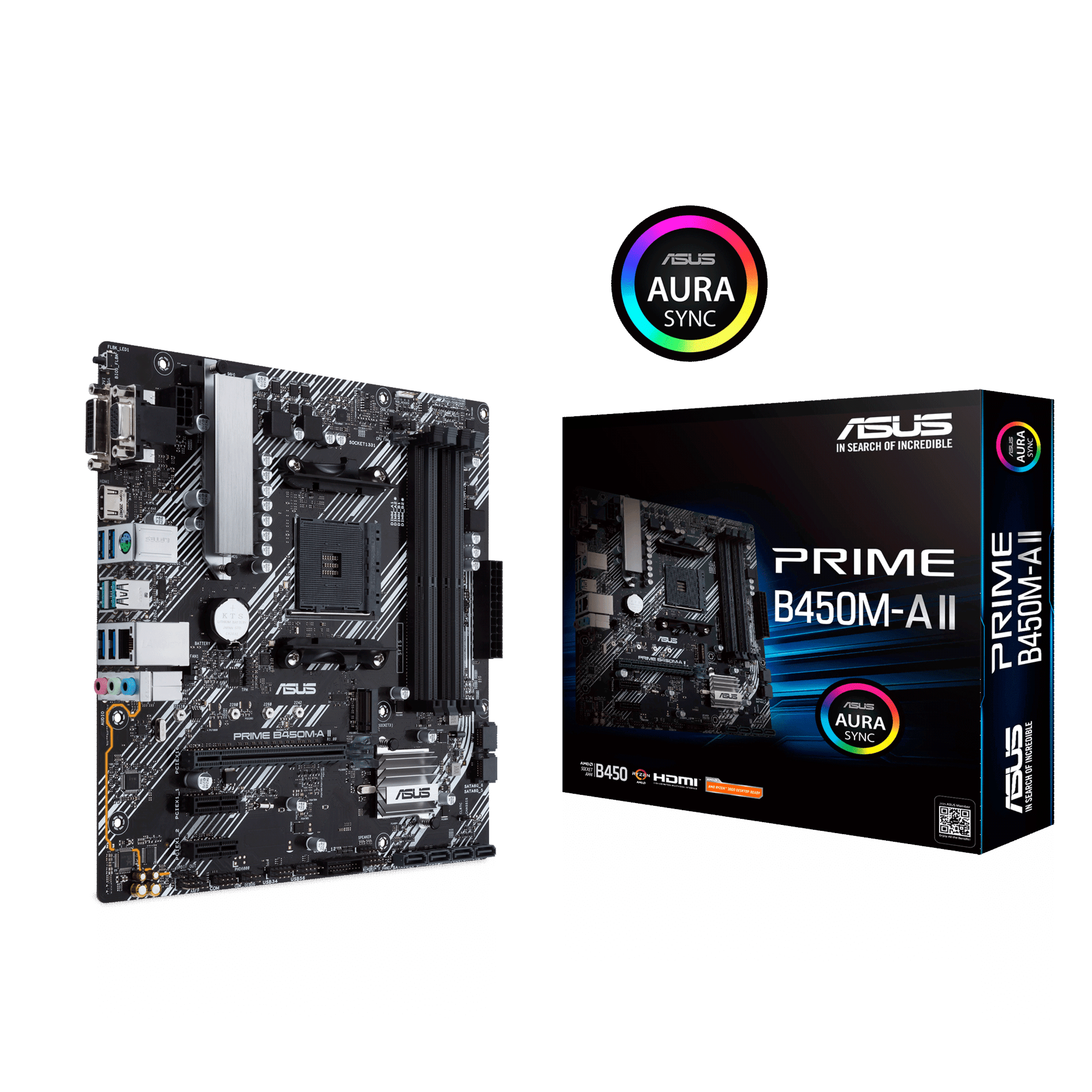 Материнская плата ASUS PRIME B450M-A II AM4 4xDDR4 4xSATA3 RAID 1xM.2 D-Sub DVI-D HDMI mATX