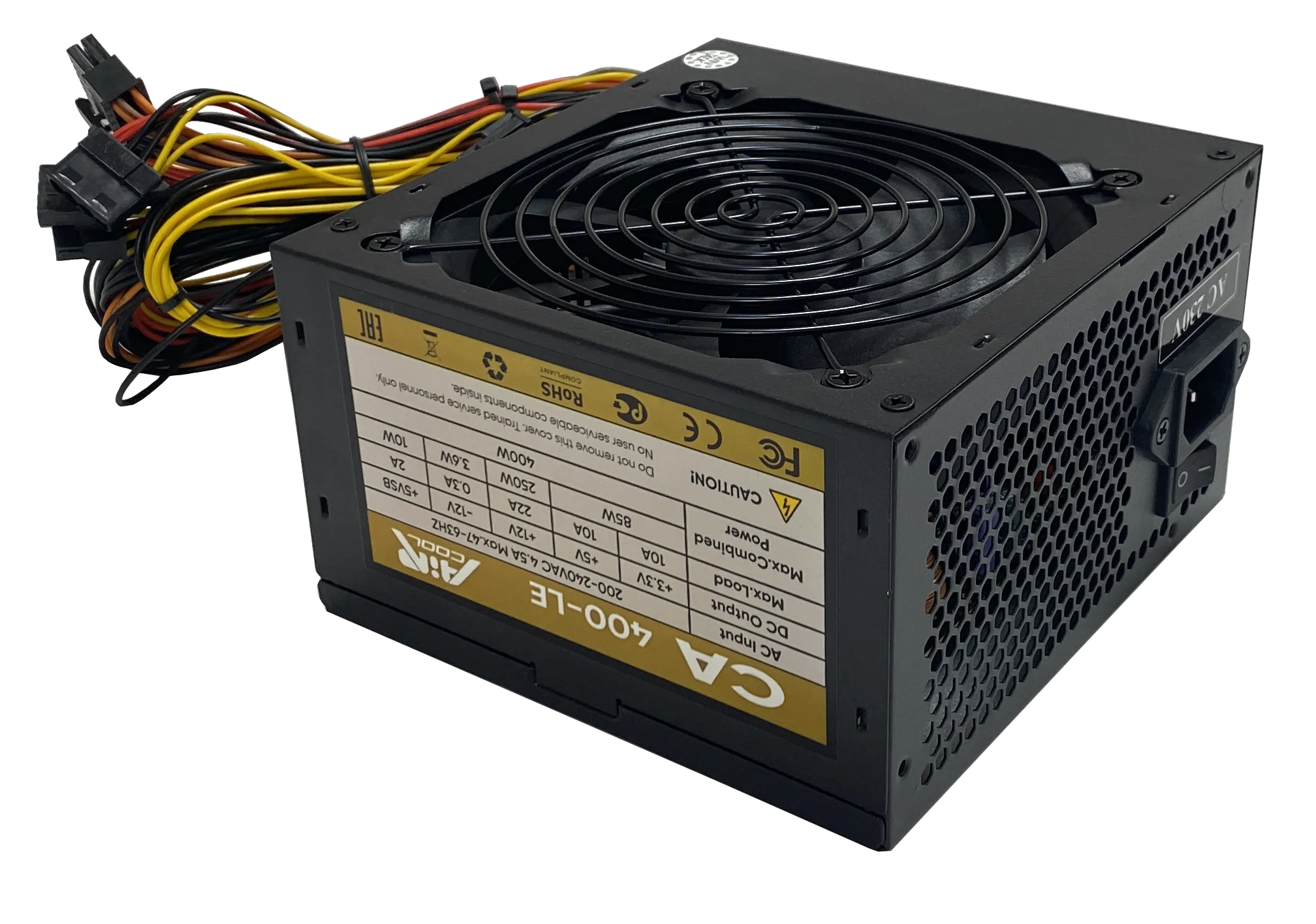 Блок Питания AiR-Cool  400W, Non Modular, ATX, КПД 85%, Fan 120mm, Черный, CA400-LE NMD