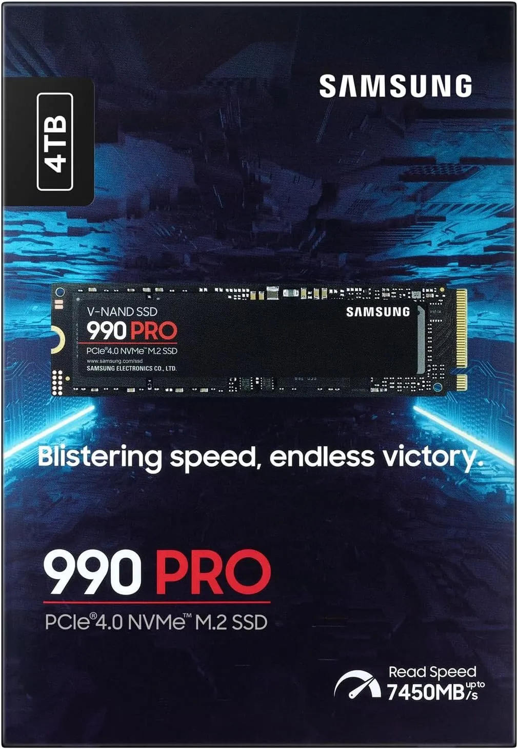 Твердотельный накопитель 4000Gb SSD Samsung 990 PRO M.2 PCIe 4.0 R7450Mb/s W6900MB/s MZ-V9P4T0BW — фото 6