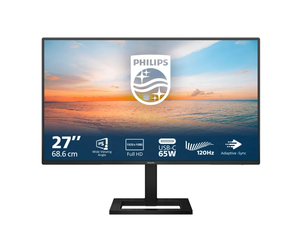 Монитор 27" PHILIPS 27E1N1300AE/01 IPS 1920x1080 100Hz 1мс 250кд/м 1300:1 1xHDMI 1xUSB-C 2x2W Black