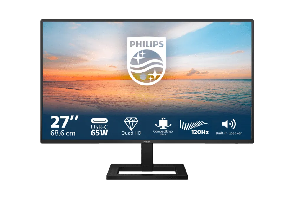 Монитор 27" PHILIPS 27E1N1600AE/01 IPS 2560x1440 120Hz 1мс 350кд/м 1500:1 1xHDMI 1xUSB-C 2x2W Black
