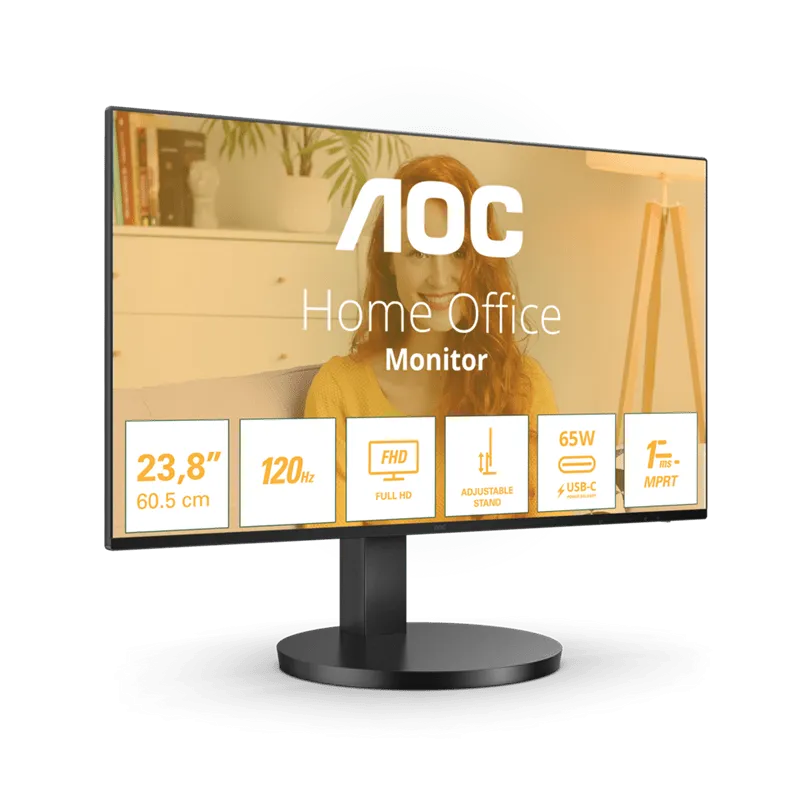 Монитор 27" AOC 27B3CF2/01 IPS 1920x1080 100Hz 1мс 250кд/м 1300:1 1xHDMI 1xUSB-C 2x2W Black — фото 2