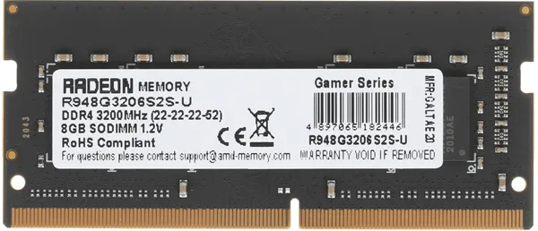 Оперативная память для ноутбука  8Gb DDR4 3200MHz AMD Radeon R9 Series R948G3206S2S-U Retail