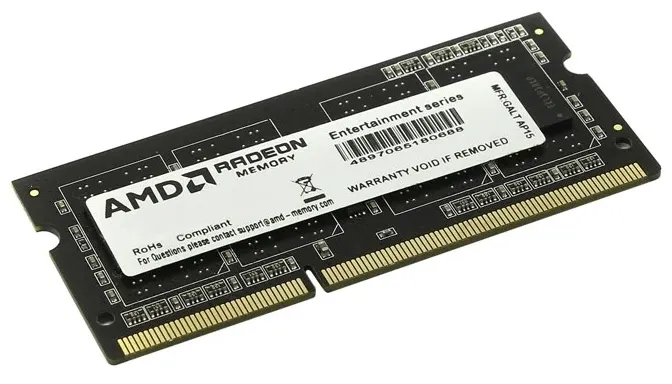 Оперативная память для ноутбука 4Gb DDR3 1600MHz AMD Radeon R5 Entertainment Series R534G1601S1S-U — фото 3