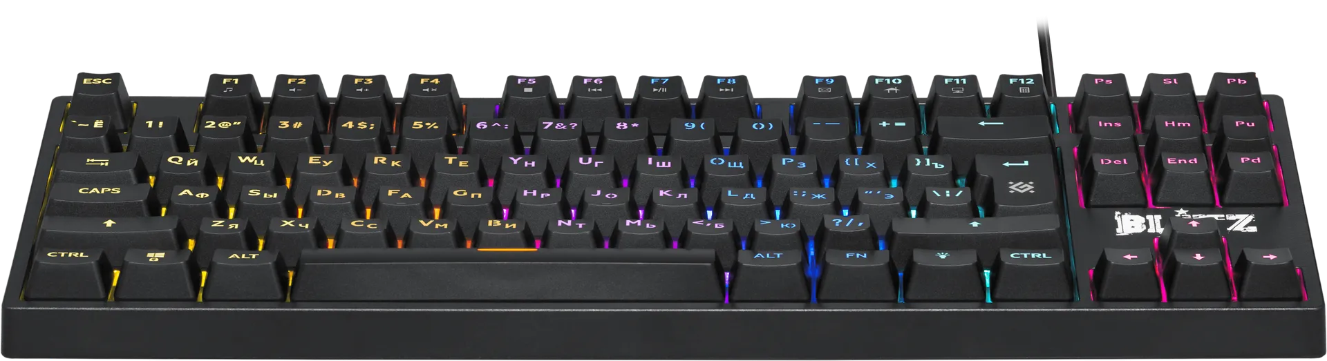 Клавиатура проводная игровая механическая Defender Blitz GK-240L RU,Rainbow (Черный), USB, ENG/RU, Н — фото 4