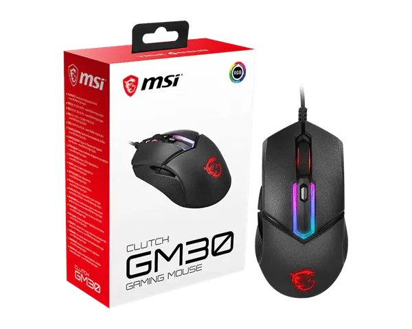 Мышь MSI Clutch GM30 Black GAMING Mouse USB2.0/кабель 2м/Вес 98г./Черный — фото 5