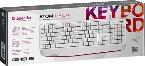 Клавиатура USB Defender Atom HB-546 белый — фото 6