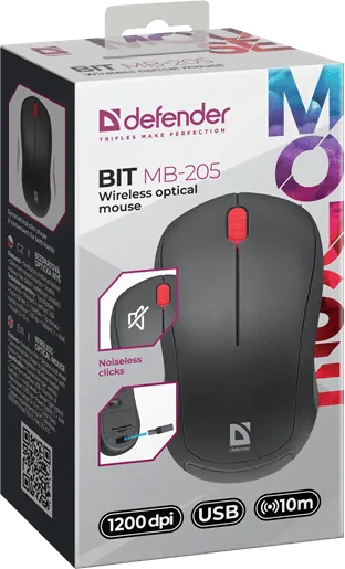Мышь беспроводная Defender Bit MB-205 бесшумная черный — фото 5