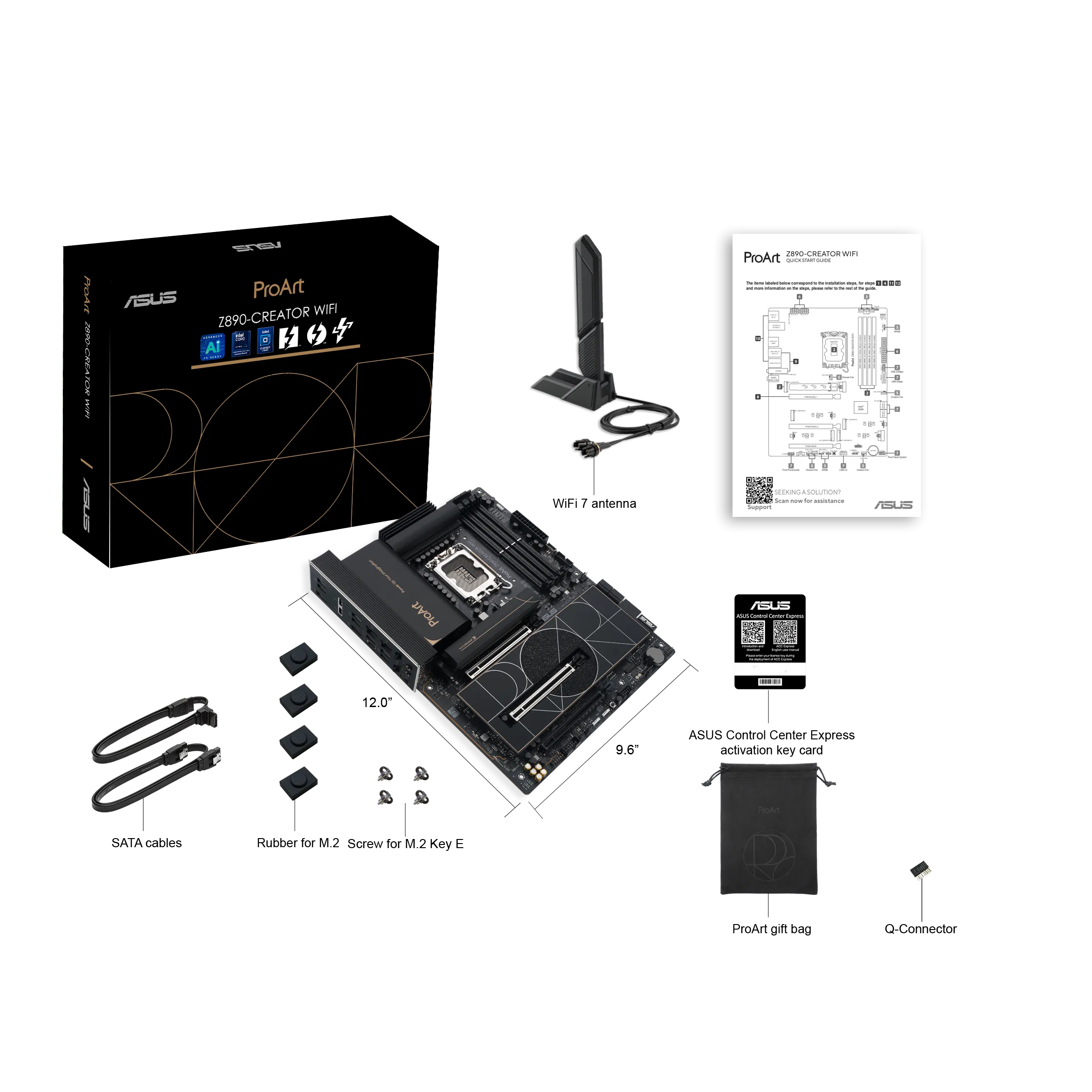 Материнская плата ASUS PROART Z890-CREATOR WIFI LGA1851 4xDDR5 4xSATA 5xM.2 1xHDMI 1xDP WiFi ATX — фото 2