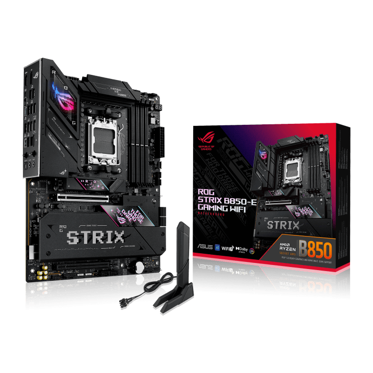Материнская плата ASUS ROG STRIX B850-E GAMING WIFI AM5 4xDDR5 4xSATA 5xM.2 HDMI DP ATX