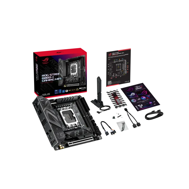 Материнская плата ASUS ROG STRIX B860-I GAMING WIFI, LGA1851 B860 2xDDR5 SATA M.2 HDMI DP USB-C mITX — фото 12