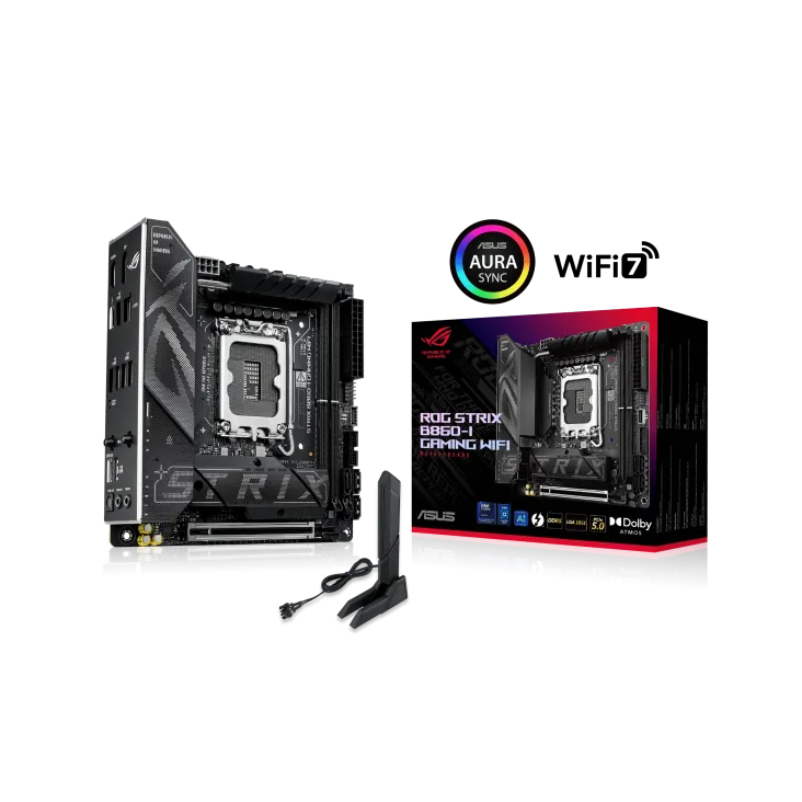 Материнская плата ASUS ROG STRIX B860-I GAMING WIFI, LGA1851 B860 2xDDR5 SATA M.2 HDMI DP USB-C mITX — фото 10