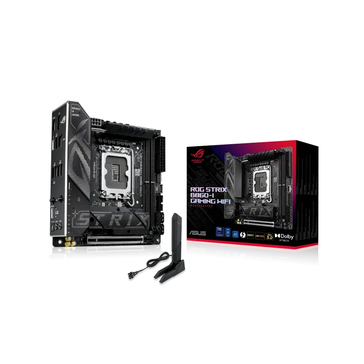 Материнская плата ASUS ROG STRIX B860-I GAMING WIFI, LGA1851 B860 2xDDR5 SATA M.2 HDMI DP USB-C mITX — фото 11
