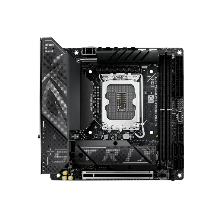 Материнская плата ASUS ROG STRIX B860-I GAMING WIFI, LGA1851 B860 2xDDR5 SATA M.2 HDMI DP USB-C mITX