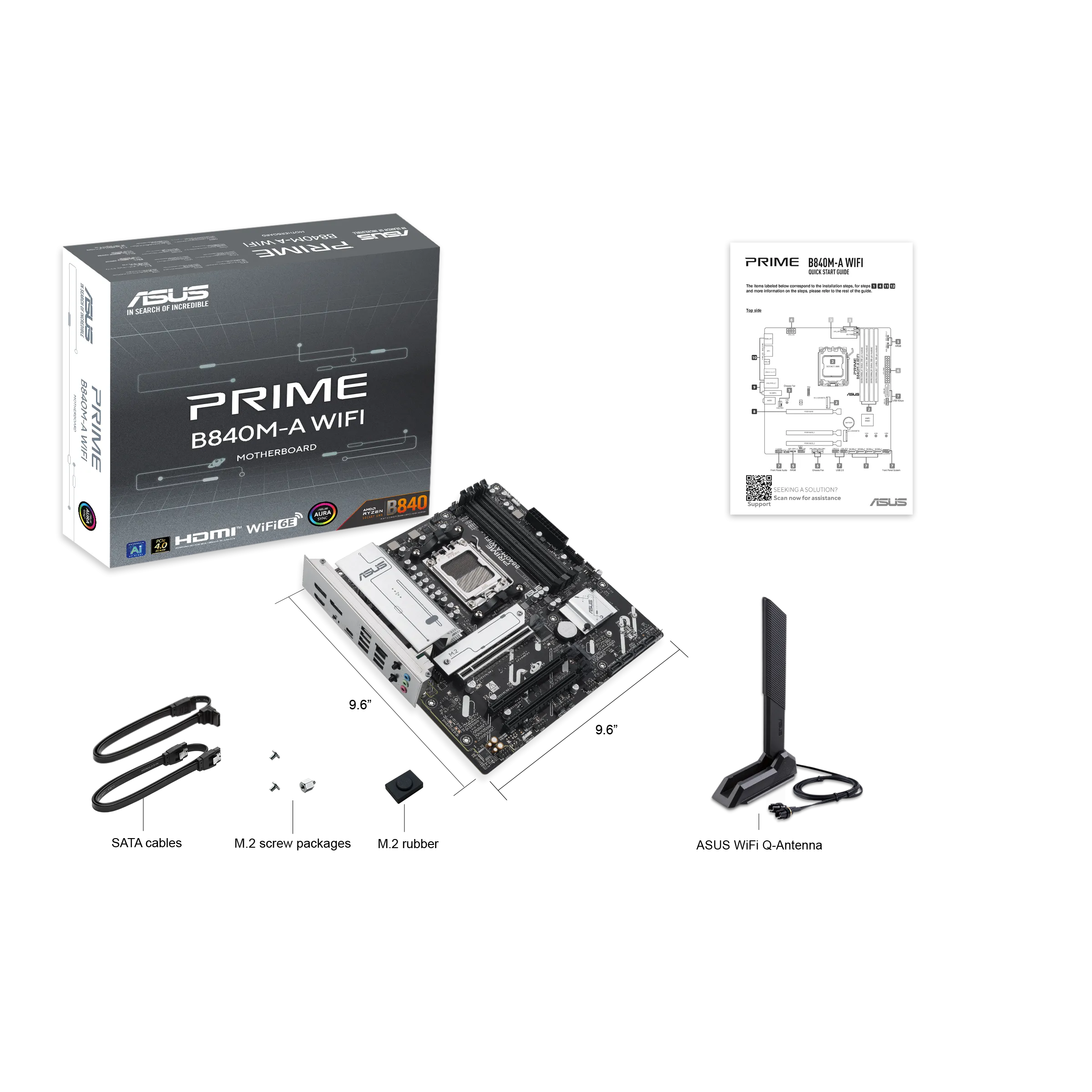 Материнская плата ASUS PRIME B840M-A WIFI AM5 4xDDR5 4xSATA 3xM.2 HDMI 2xDP mATX — фото 8
