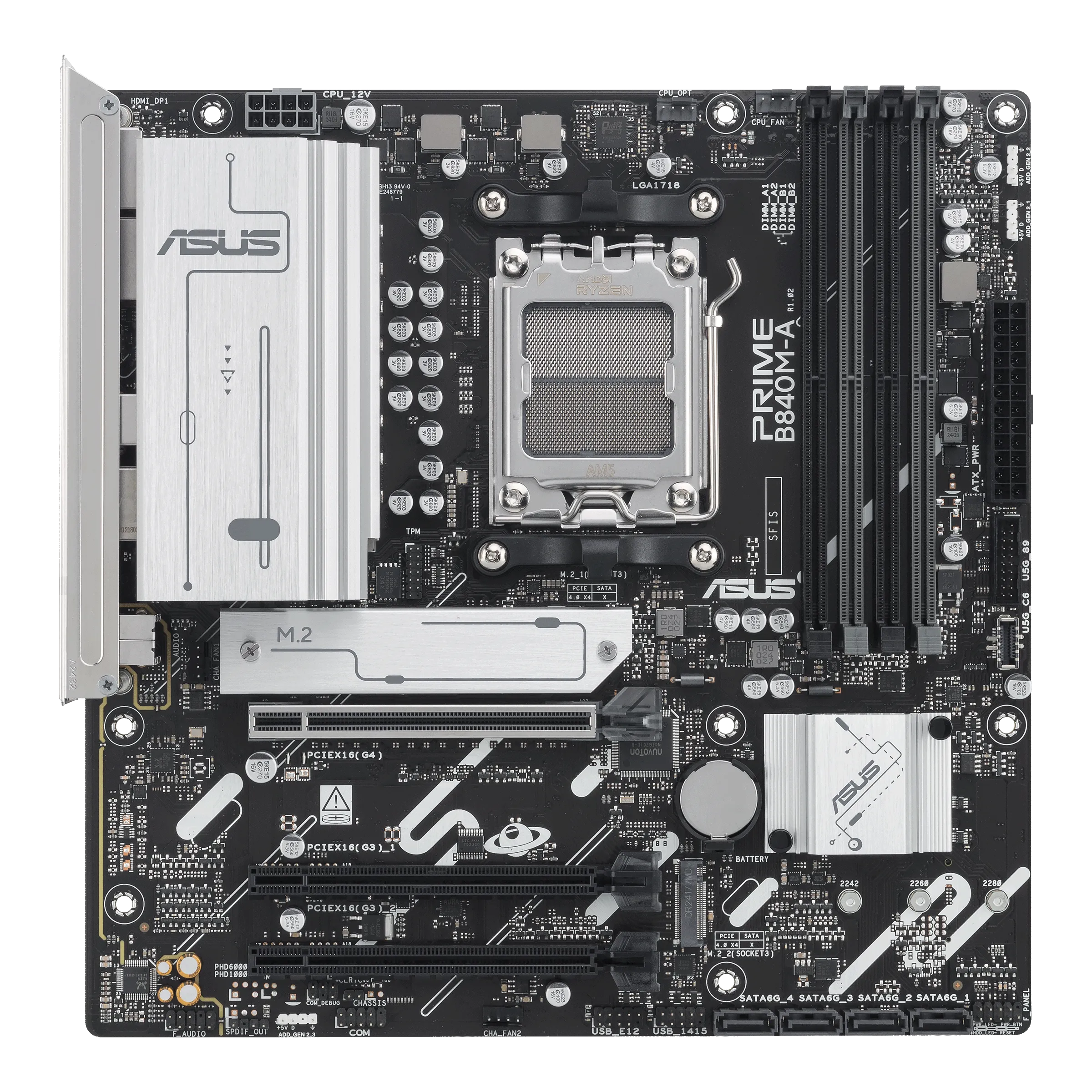 Материнская плата ASUS PRIME B840M-A-CSM AM5 4xDDR5 4xSATA 3xM.2 HDMI 2xDP mATX
