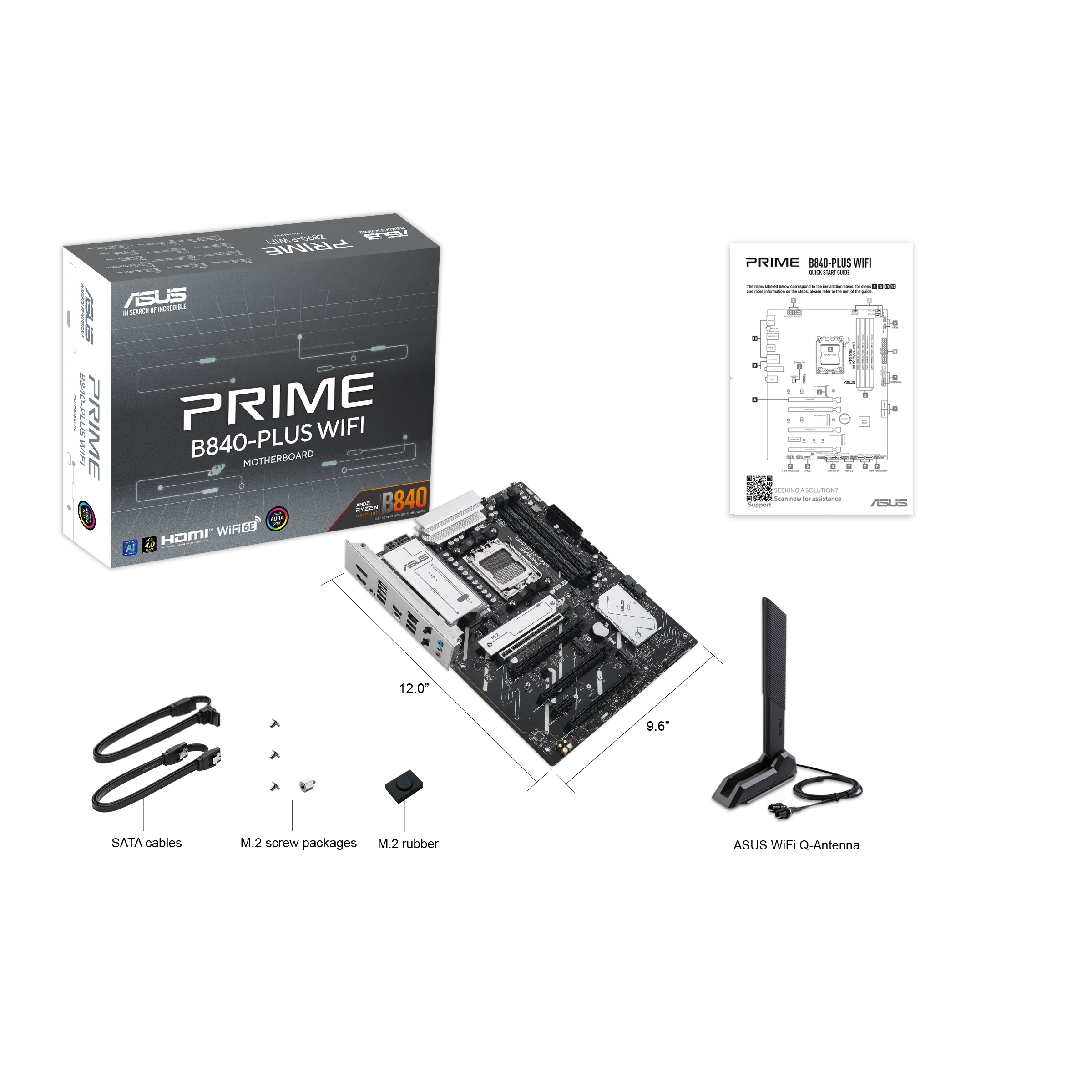 Материнская плата ASUS PRIME B840-PLUS WIFI AM5 4xDDR5 4xSATA 3xM.2 HDMI 2xDP mATX — фото 8